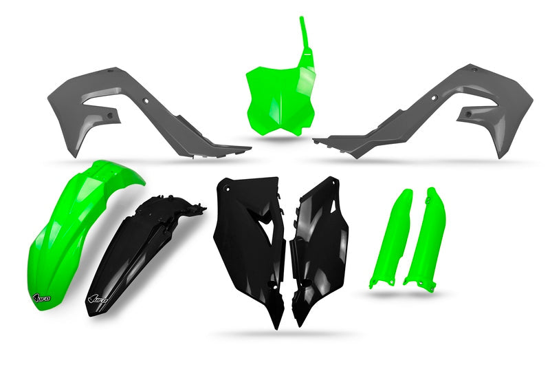 UFO Plast PLASTICS KIT GREEN GREY BLACK KAWASA