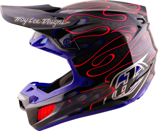 Troy Lee Designs SE5 Carbon Mips Helm Overspray Zwart/Magenta