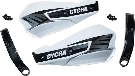 CYCRA Replacement Vortex Handshields w/ Abrasion Guards - White