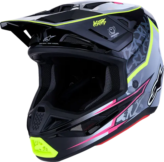Alpinestars Helm SM7 BLASTER Zwart/Grijs/Fluor Geel