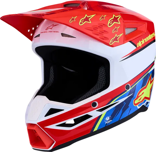 Alpinestars Helm Jeugd SM3 FALCON Rood/Wit/Blauw