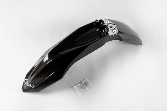 UFO Plast PLASTIC FRONT FENDER, BLK/BLK