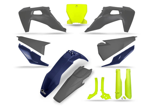UFO Plast PLASTICS KIT BLUE GREY FLU HUSQVARNA