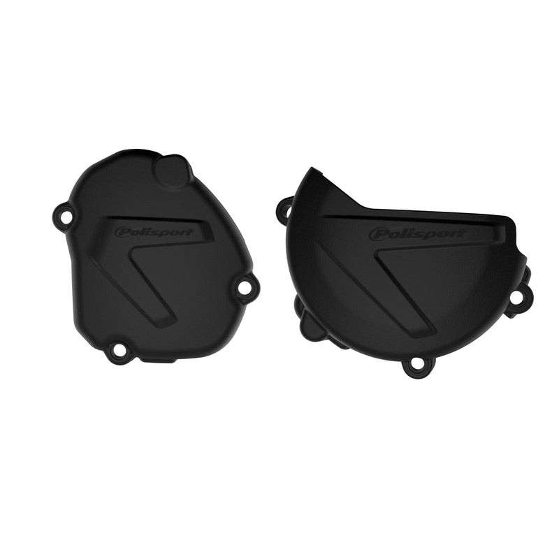 Polisport Clutch and Ignition Cover Protection-Set Black - Yamaha YZ125