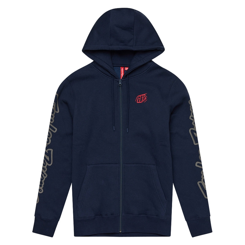 Zip Up Branded Hoodie Blauw & Navy M