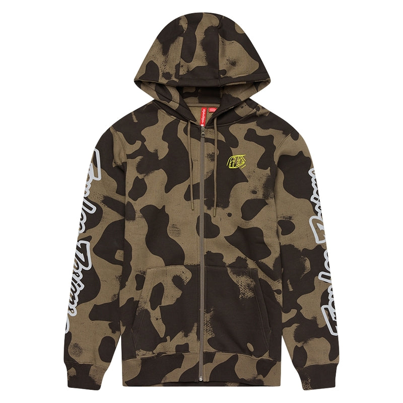 Zip Up Branded Hoodie Groen & Olijf S