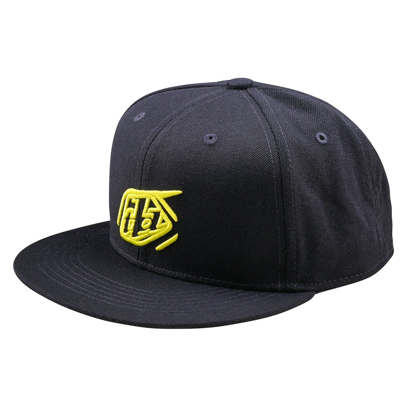 Flat Bill Snapback Badge Pet Blauw & Navy One size volwassene