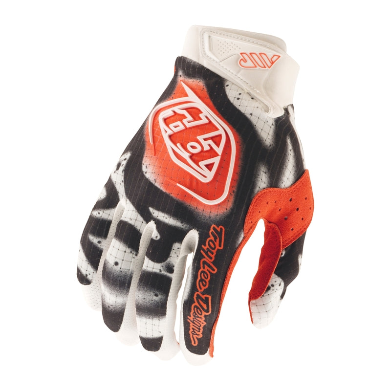 Troy Lee Designs Air Kindermaat motorhandschoenen Membrane White/Neon rood maat YXL