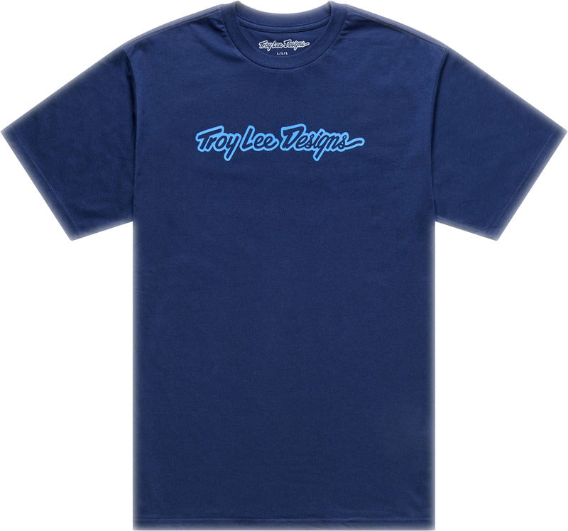 Signature T-Shirt Blauw & Donkerblauw XL