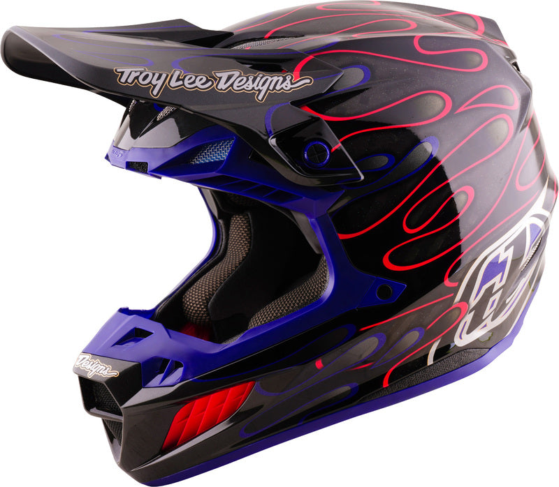 Troy Lee Designs SE5 Carbon Mips Helm Overspray Zwart/Magenta
