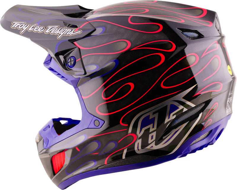 Troy Lee Designs SE5 Carbon Mips Helm Overspray Zwart/Magenta