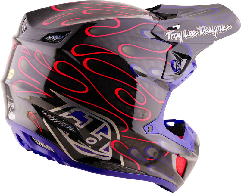 Troy Lee Designs SE5 Carbon Mips Helm Overspray Zwart/Magenta