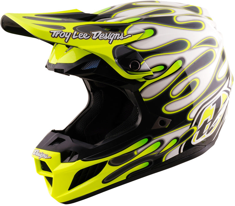 Troy Lee Designs SE5 Composite Mips Helm Overspray Charcoal/Neon geel