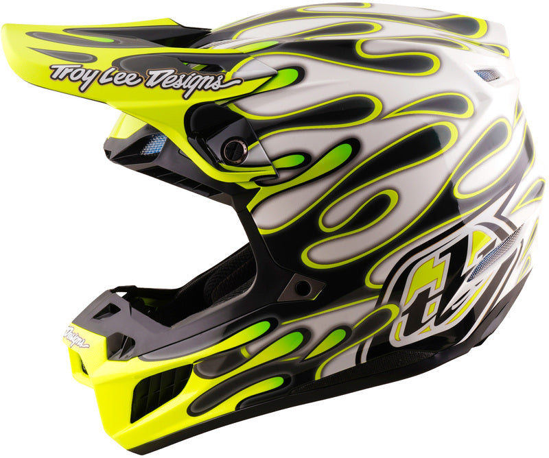 Troy Lee Designs SE5 Composite Mips Helm Overspray Charcoal/Neon geel