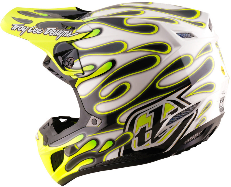 Troy Lee Designs SE5 Composite Mips Helm Overspray Charcoal/Neon geel