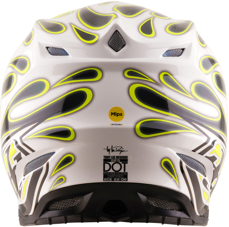 Troy Lee Designs SE5 Composite Mips Helm Overspray Charcoal/Neon geel