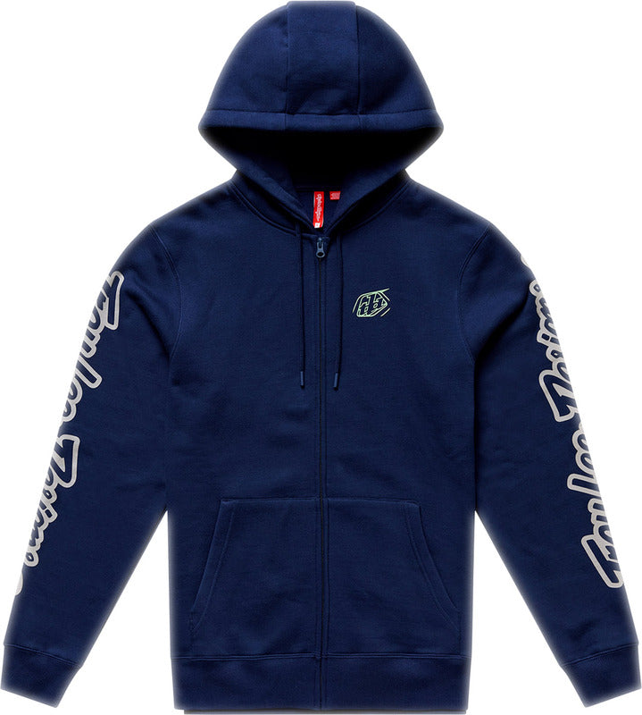 Zip Up Badge Hoodie Blauw & Navy XL