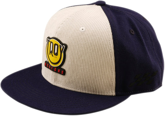 Flat Bill Snapback Happy Dayz Hat Beige & Blauw & Navy One size volwassene