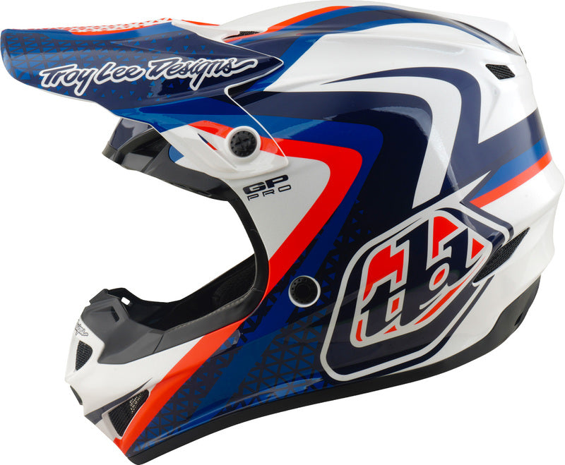 Troy Lee Designs GP Pro Mips Helm Slides Wit/Blauw