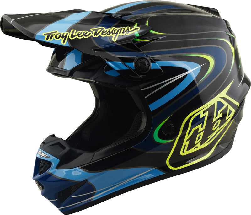 Troy Lee Designs GP Pro Mips Youth Kindermaat helm Pulse Zwart/Neon geel