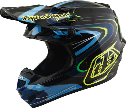 Troy Lee Designs GP Pro Mips Youth Kindermaat helm Pulse Zwart/Neon geel