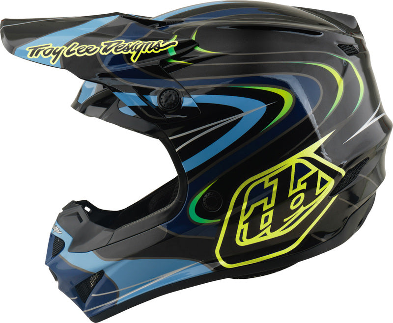 Troy Lee Designs GP Pro Mips Youth Kindermaat helm Pulse Zwart/Neon geel