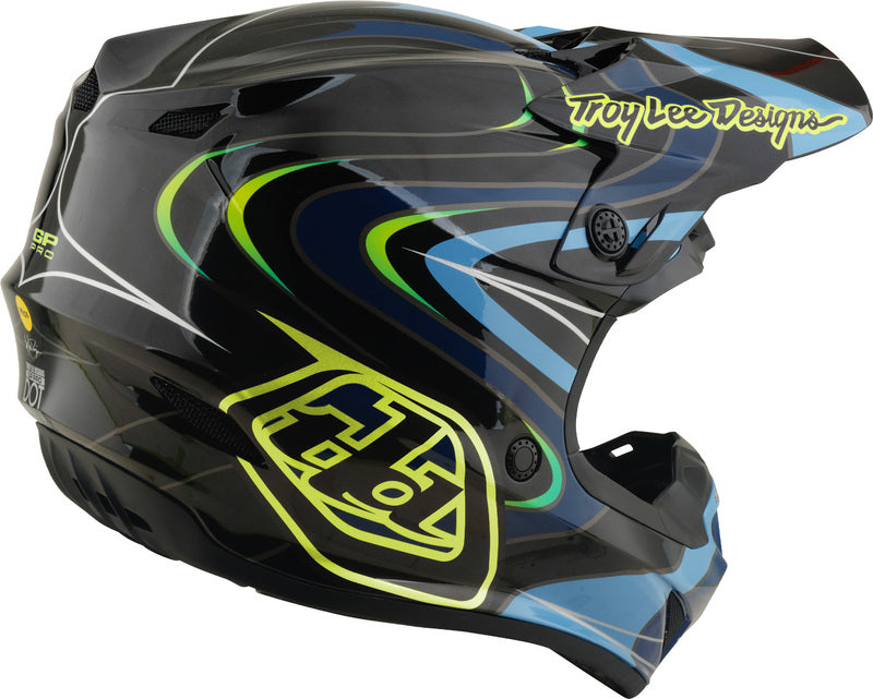 Troy Lee Designs GP Pro Mips Youth Kindermaat helm Pulse Zwart/Neon geel