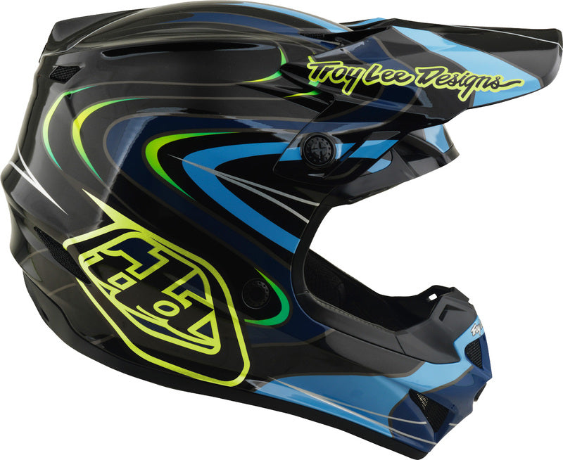 Troy Lee Designs GP Pro Mips Youth Kindermaat helm Pulse Zwart/Neon geel