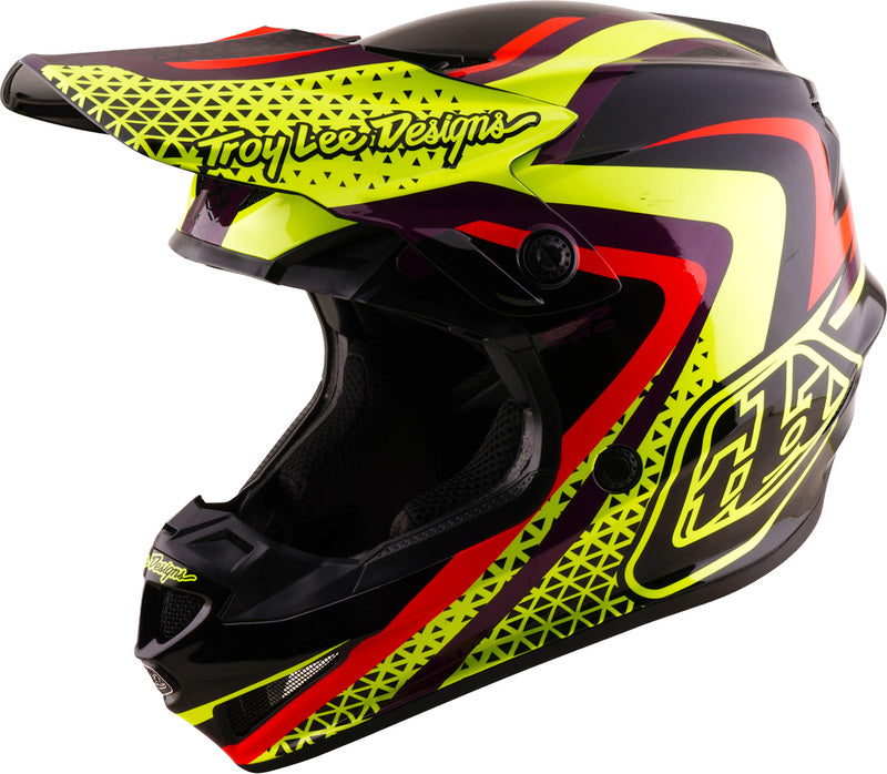 Troy Lee Designs GP Pro Mips Youth Kindermaat helm Slides Zwart/Geel