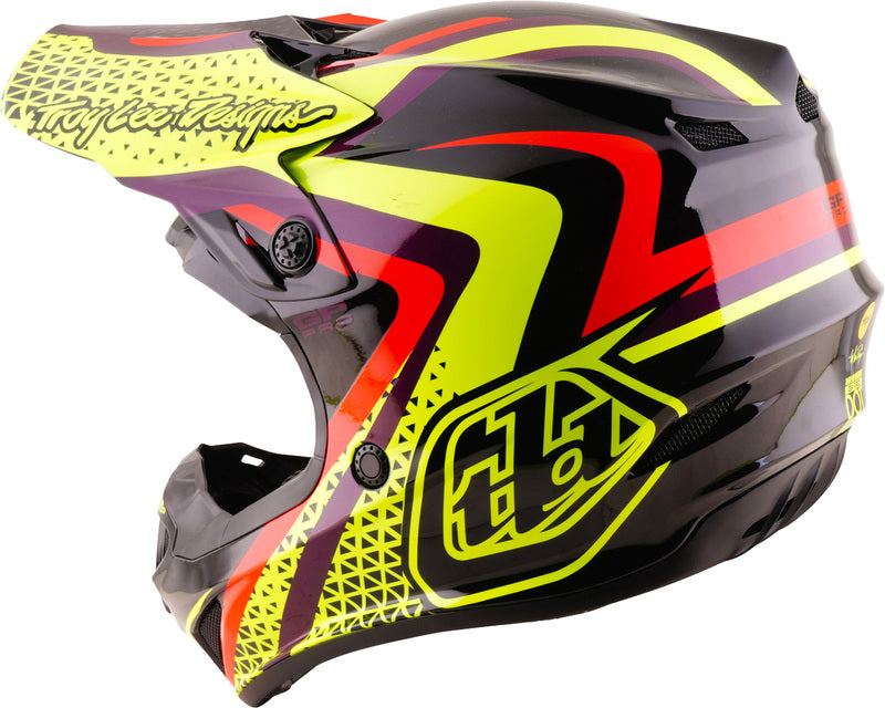 Troy Lee Designs GP Pro Mips Youth Kindermaat helm Slides Zwart/Geel