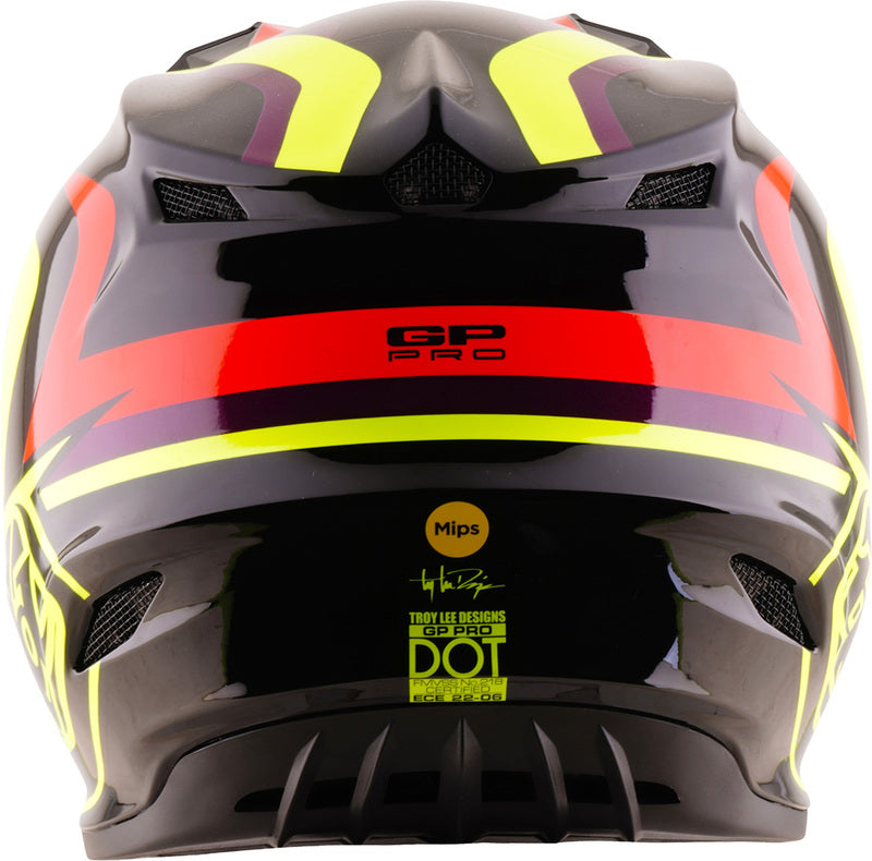 Troy Lee Designs GP Pro Mips Youth Kindermaat helm Slides Zwart/Geel