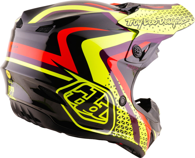 Troy Lee Designs GP Pro Mips Youth Kindermaat helm Slides Zwart/Geel