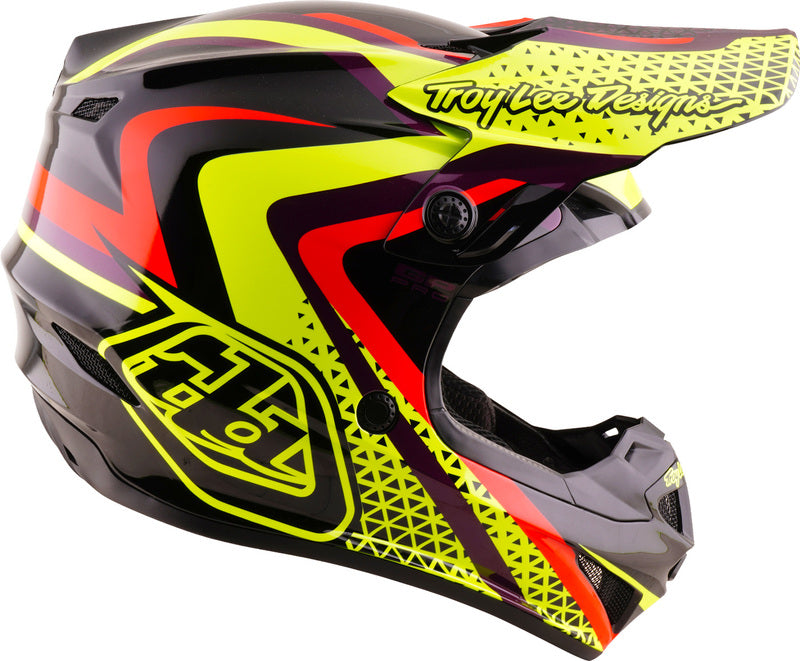 Troy Lee Designs GP Pro Mips Youth Kindermaat helm Slides Zwart/Geel