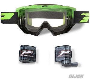 PRO-GRIP PZ3200 MX Goggle Racerpack GREEN/BLACK XL 40mm